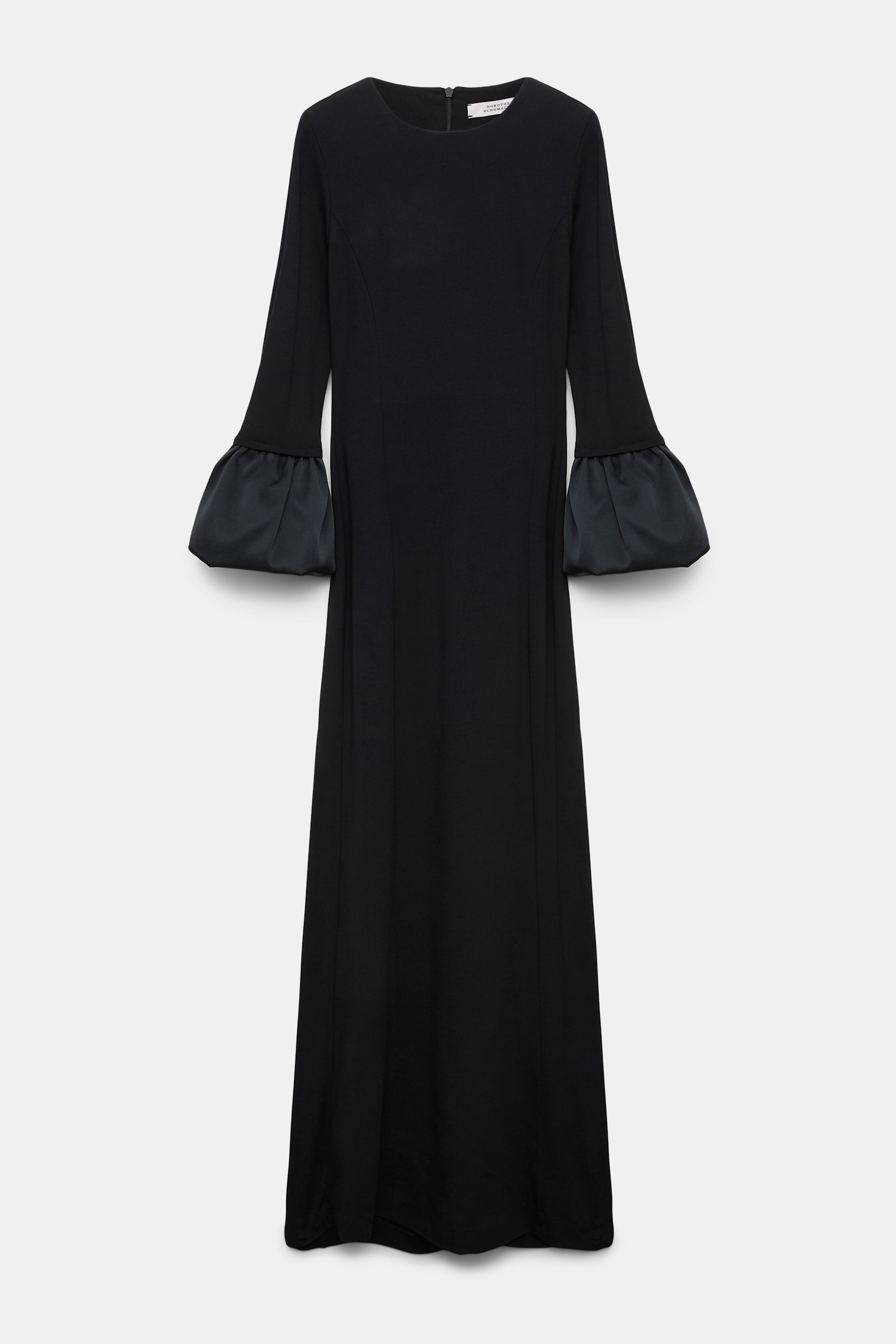 Dorothee Schumacher Jersey midi dress with satin cuffs pure black