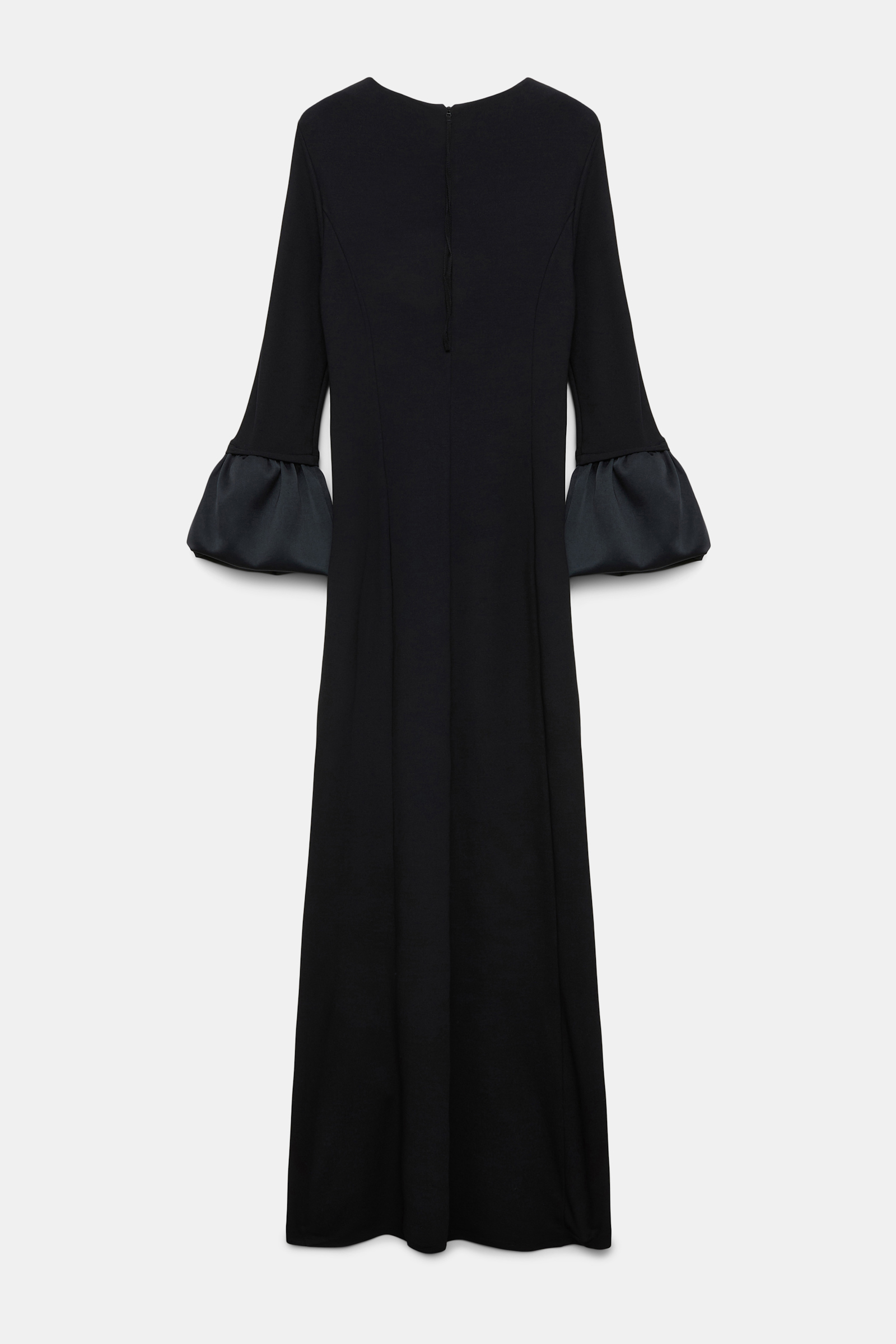 Dorothee Schumacher Jersey midi dress with satin cuffs pure black