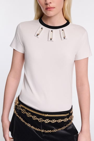 Dorothee Schumacher Embellished T-shirt camellia white