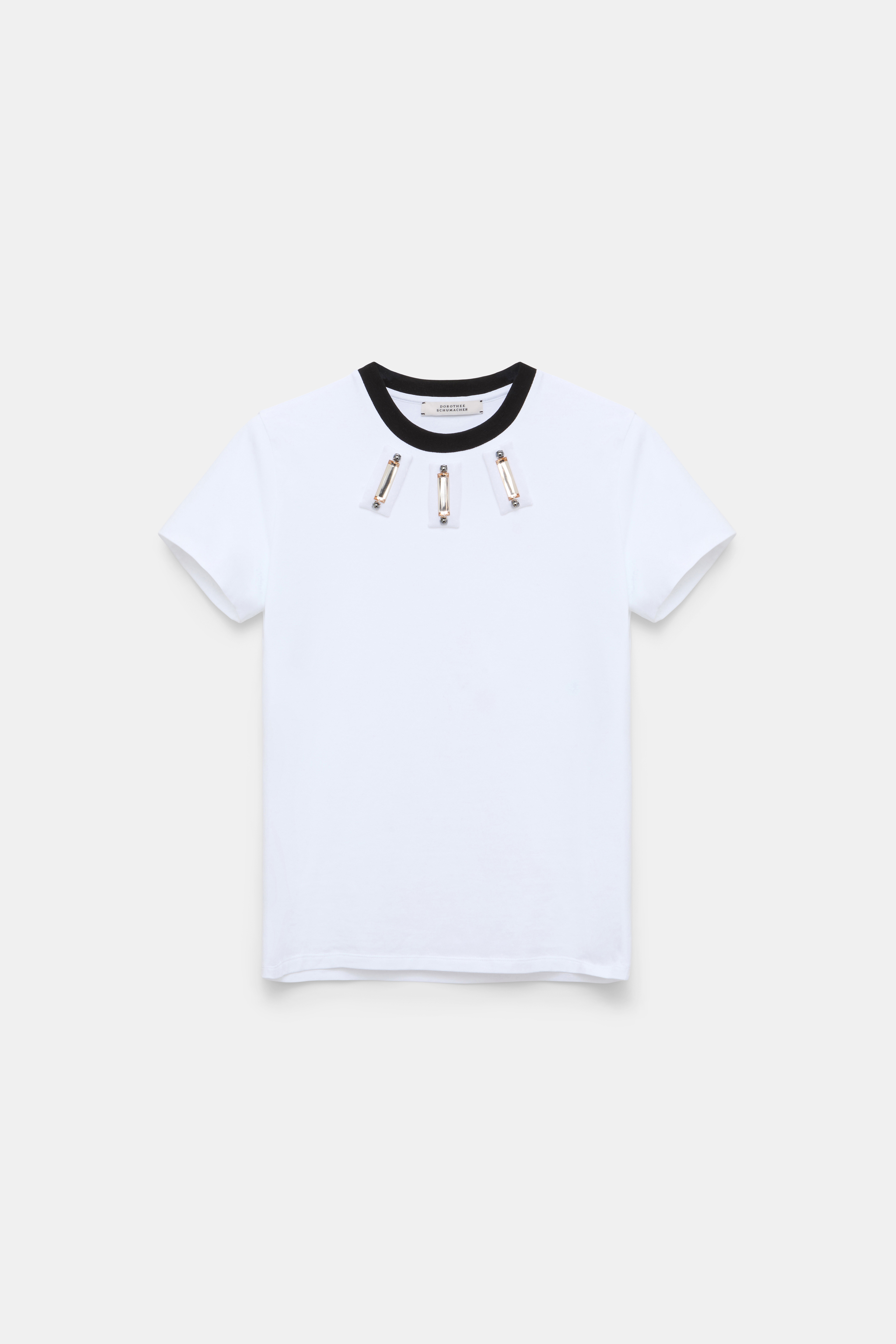 Dorothee Schumacher Von Hand besticktes T-Shirt camellia white