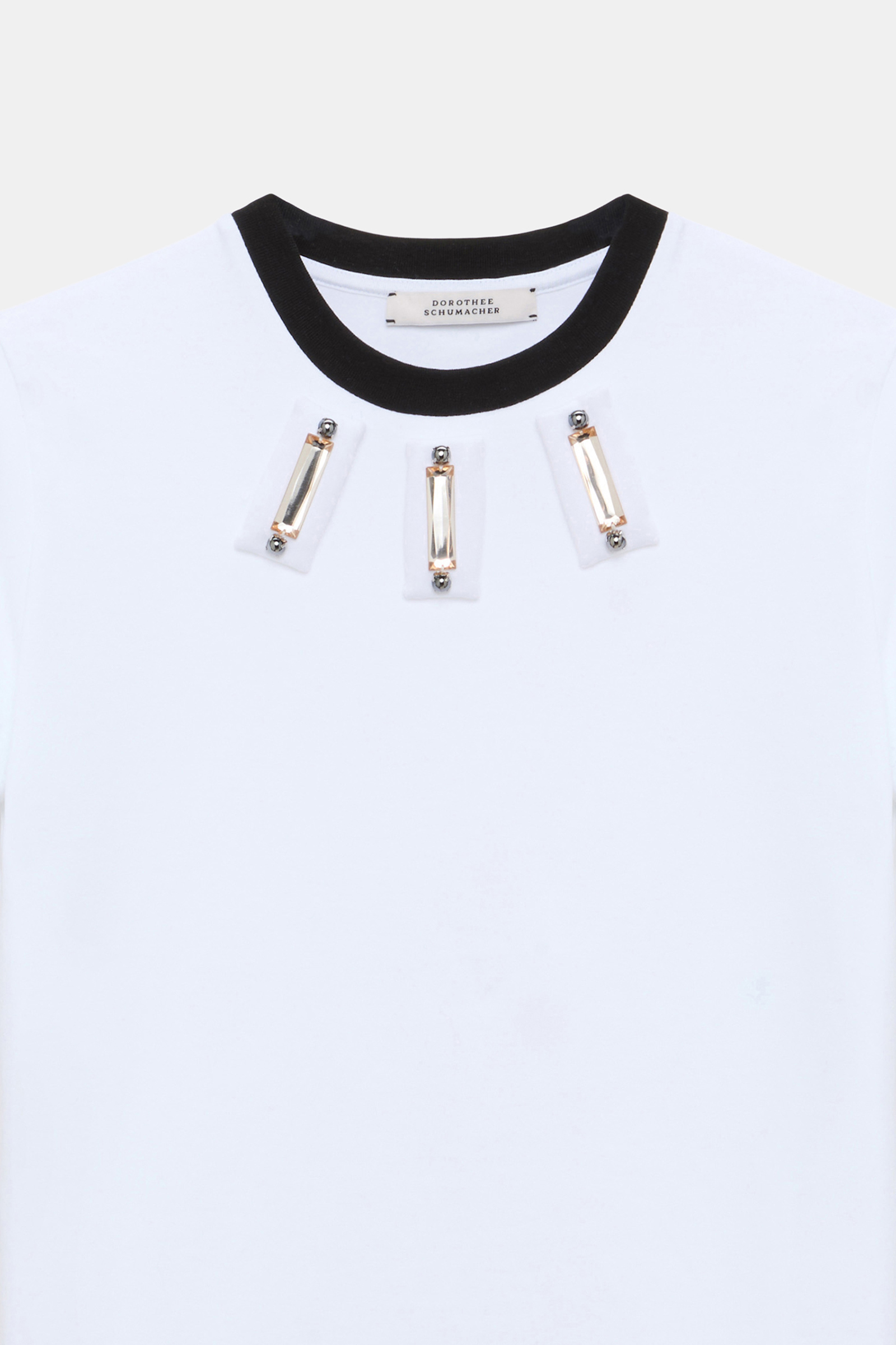 Dorothee Schumacher Von Hand besticktes T-Shirt camellia white