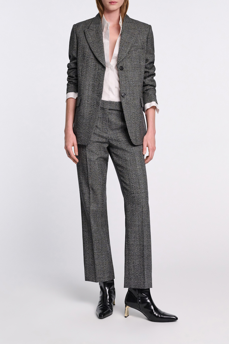 Dorothee Schumacher Glen plaid wool blazer salt & pepper glencheck