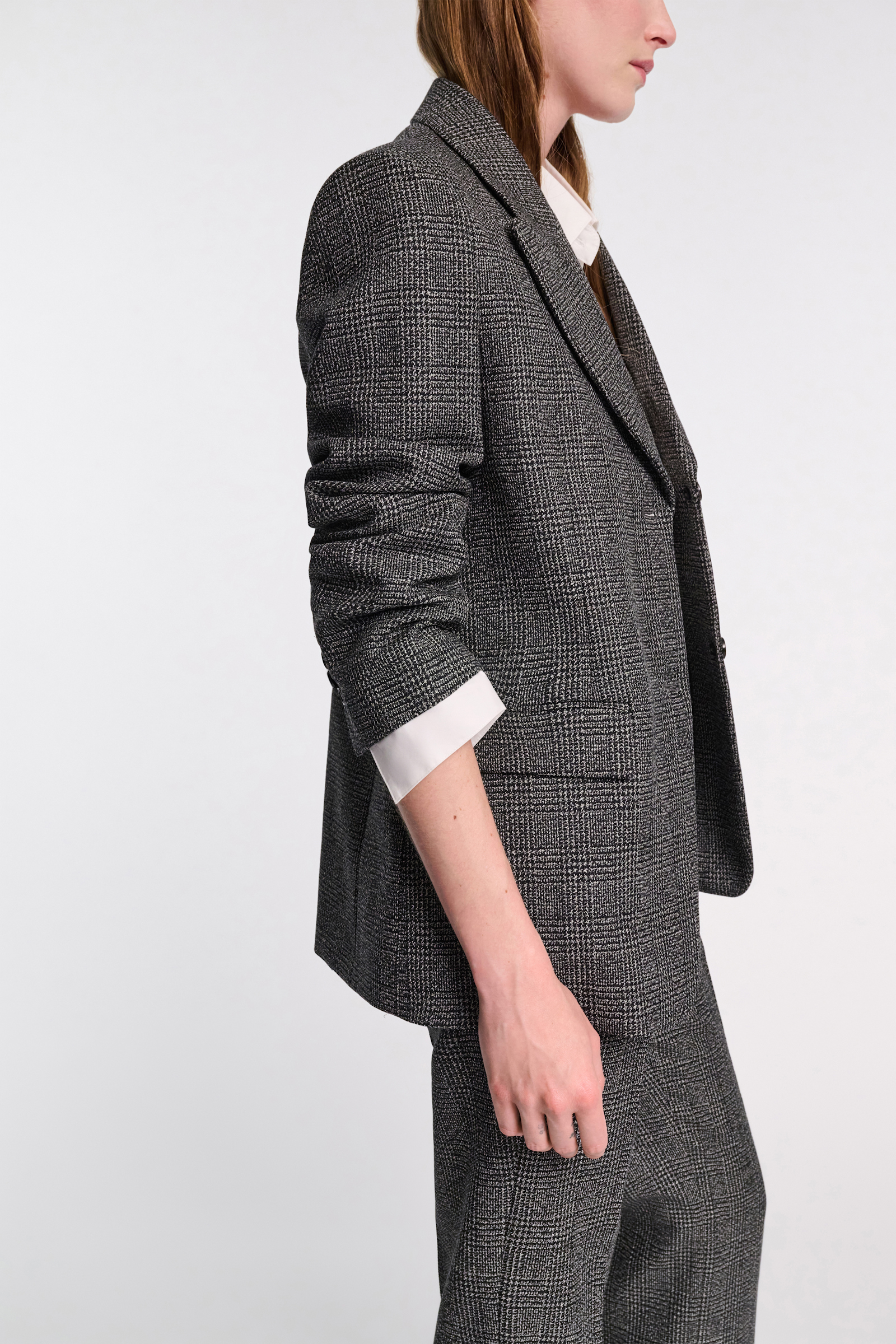 Dorothee Schumacher Glen plaid wool blazer salt & pepper glencheck