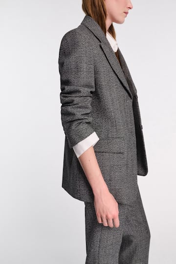 Dorothee Schumacher Glen plaid wool blazer salt & pepper glencheck
