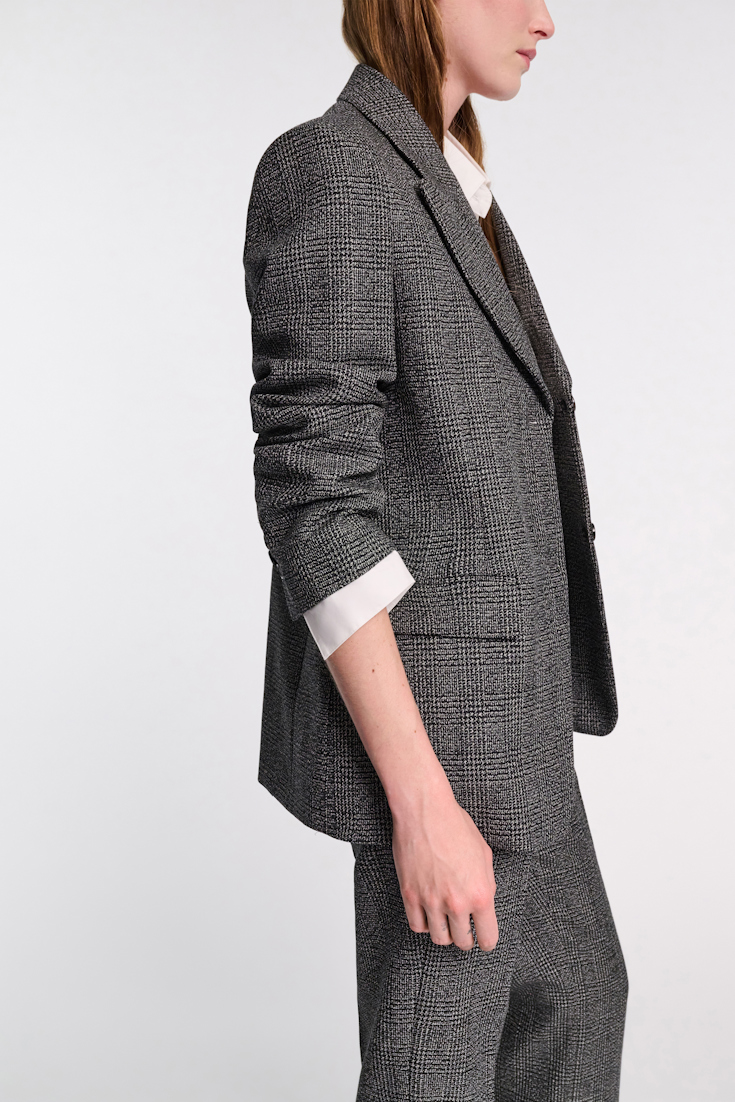 Dorothee Schumacher Glen plaid wool blazer salt & pepper glencheck