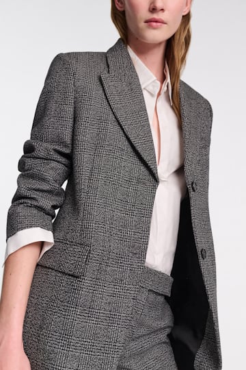 Dorothee Schumacher Glen plaid wool blazer salt & pepper glencheck