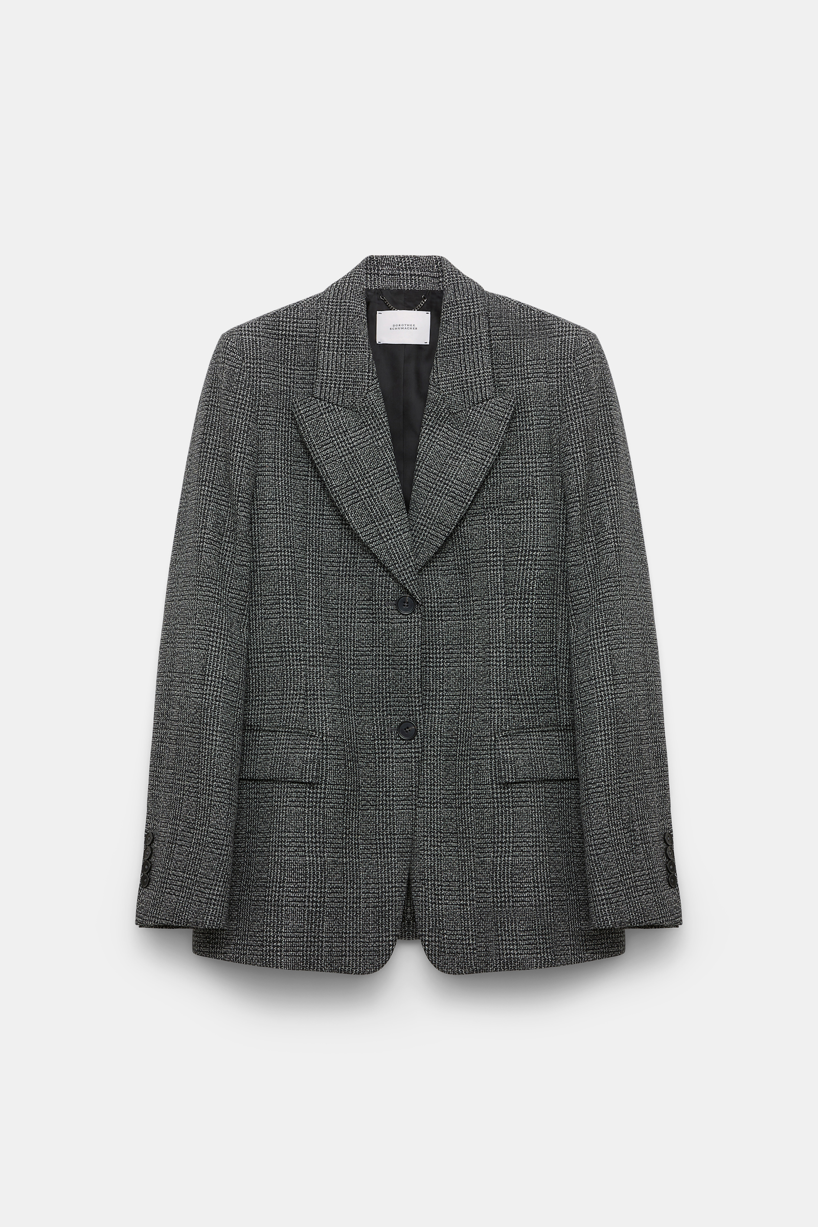 Dorothee Schumacher Glen plaid wool blazer salt & pepper glencheck