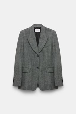 Dorothee Schumacher Glen plaid wool blazer salt & pepper glencheck