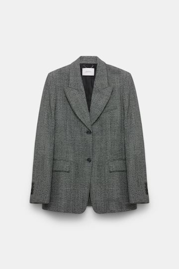 Dorothee Schumacher Glen plaid wool blazer salt & pepper glencheck
