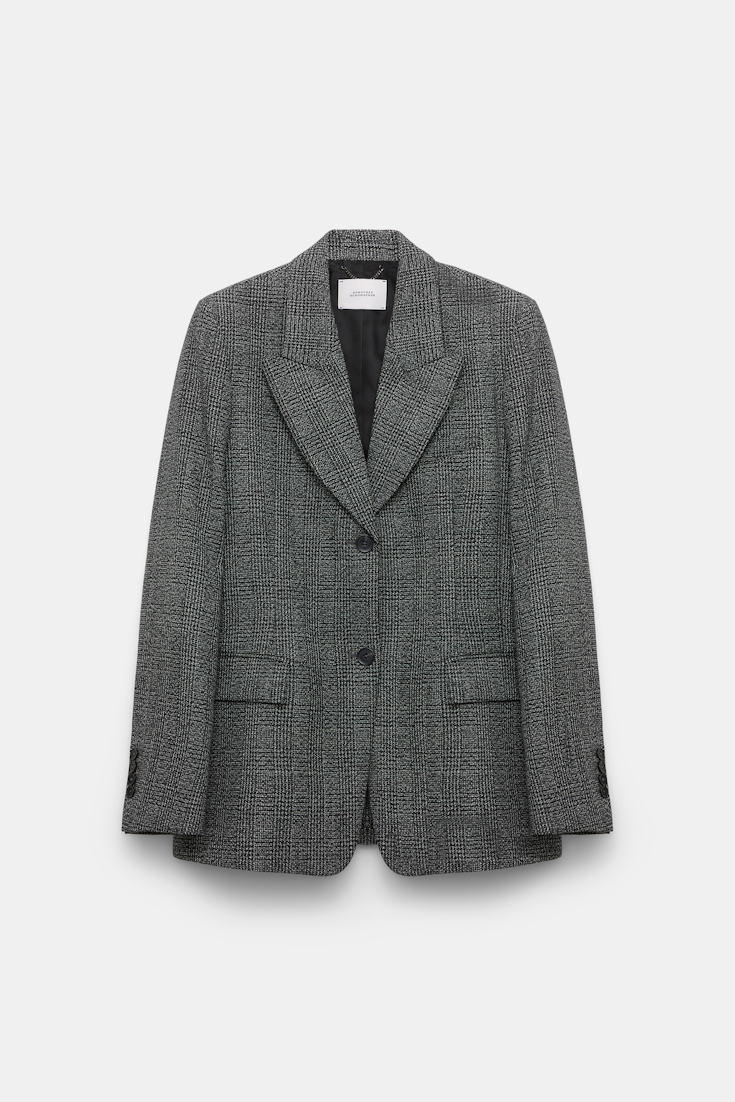 Dorothee Schumacher Glen plaid wool blazer salt & pepper glencheck