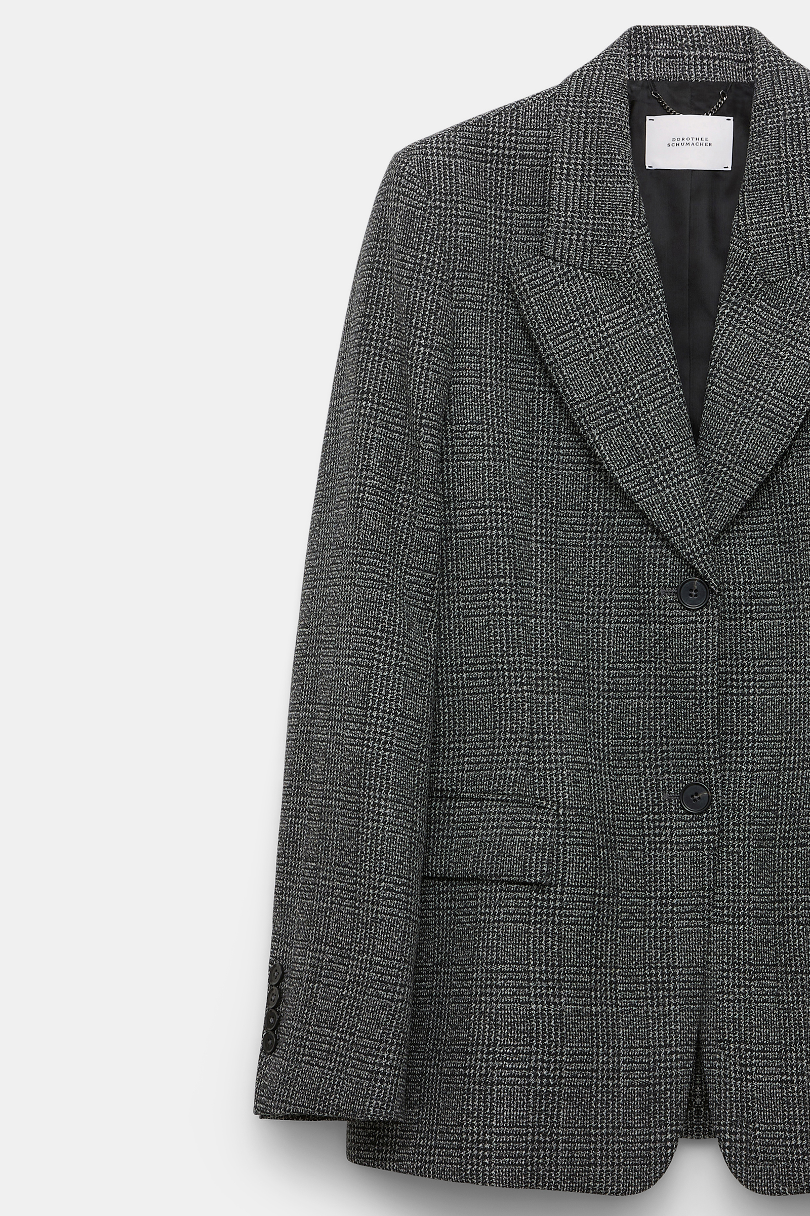 Dorothee Schumacher Glen plaid wool blazer salt & pepper glencheck