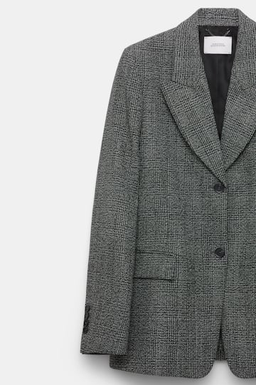 Dorothee Schumacher Glen plaid wool blazer salt & pepper glencheck