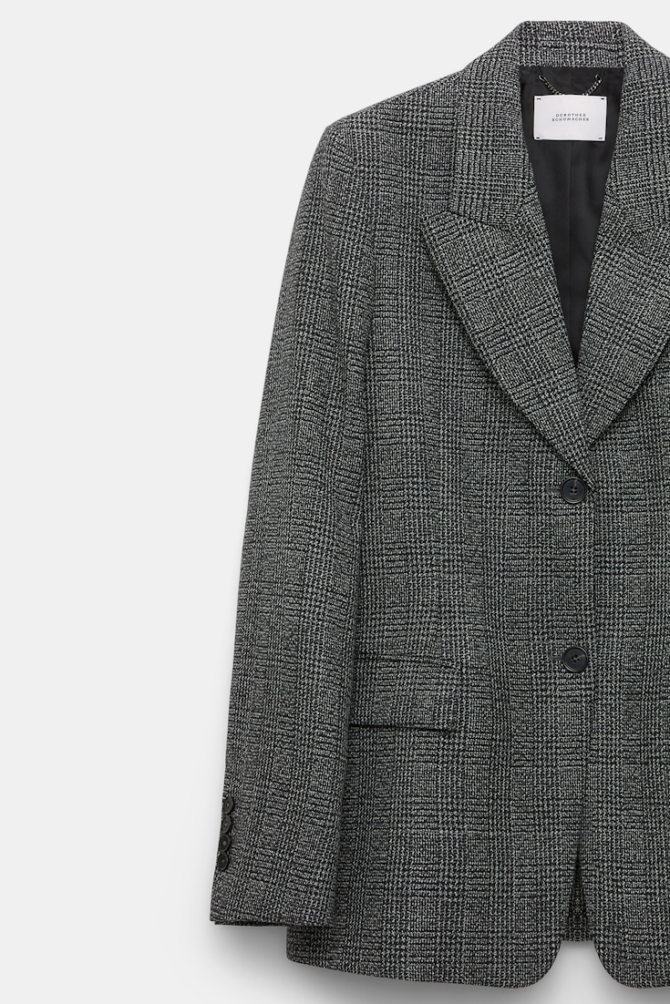 Dorothee Schumacher Glen plaid wool blazer salt & pepper glencheck