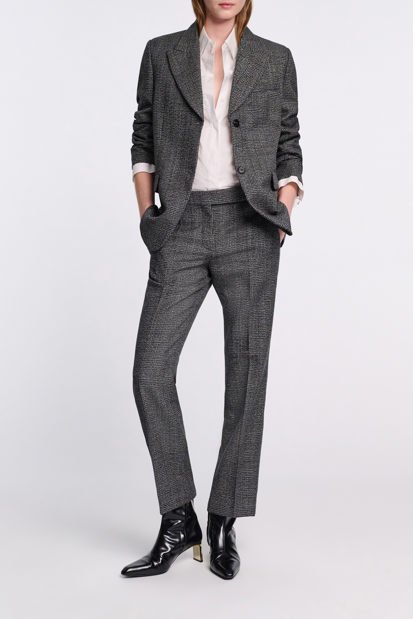 Dorothee Schumacher Glen plaid wool blazer salt & pepper glencheck