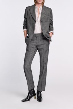 Dorothee Schumacher Glen plaid wool blazer salt & pepper glencheck