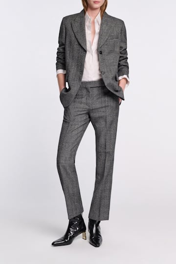 Dorothee Schumacher Glen plaid wool blazer salt & pepper glencheck
