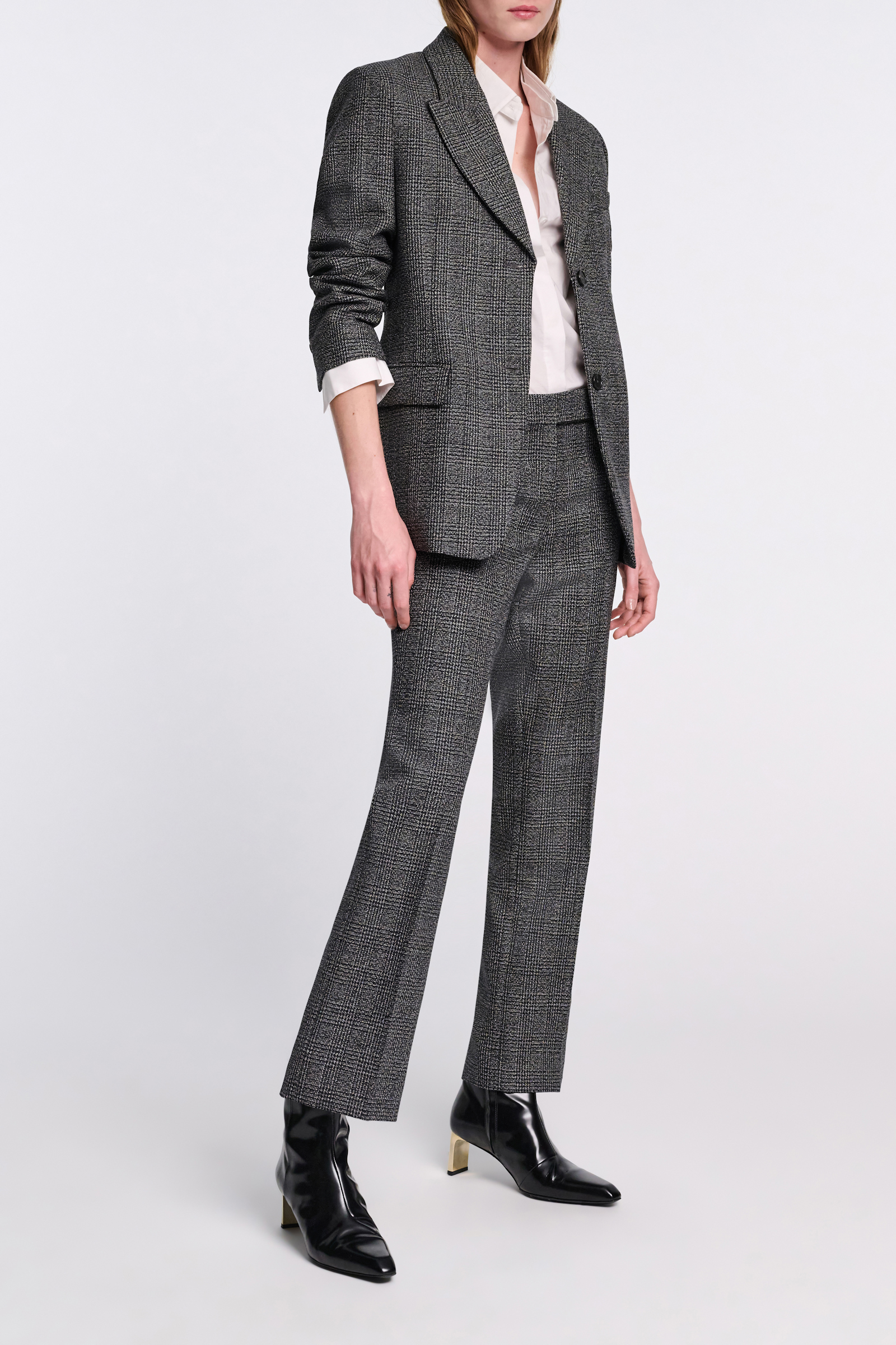 Dorothee Schumacher Glen plaid wool blazer salt & pepper glencheck