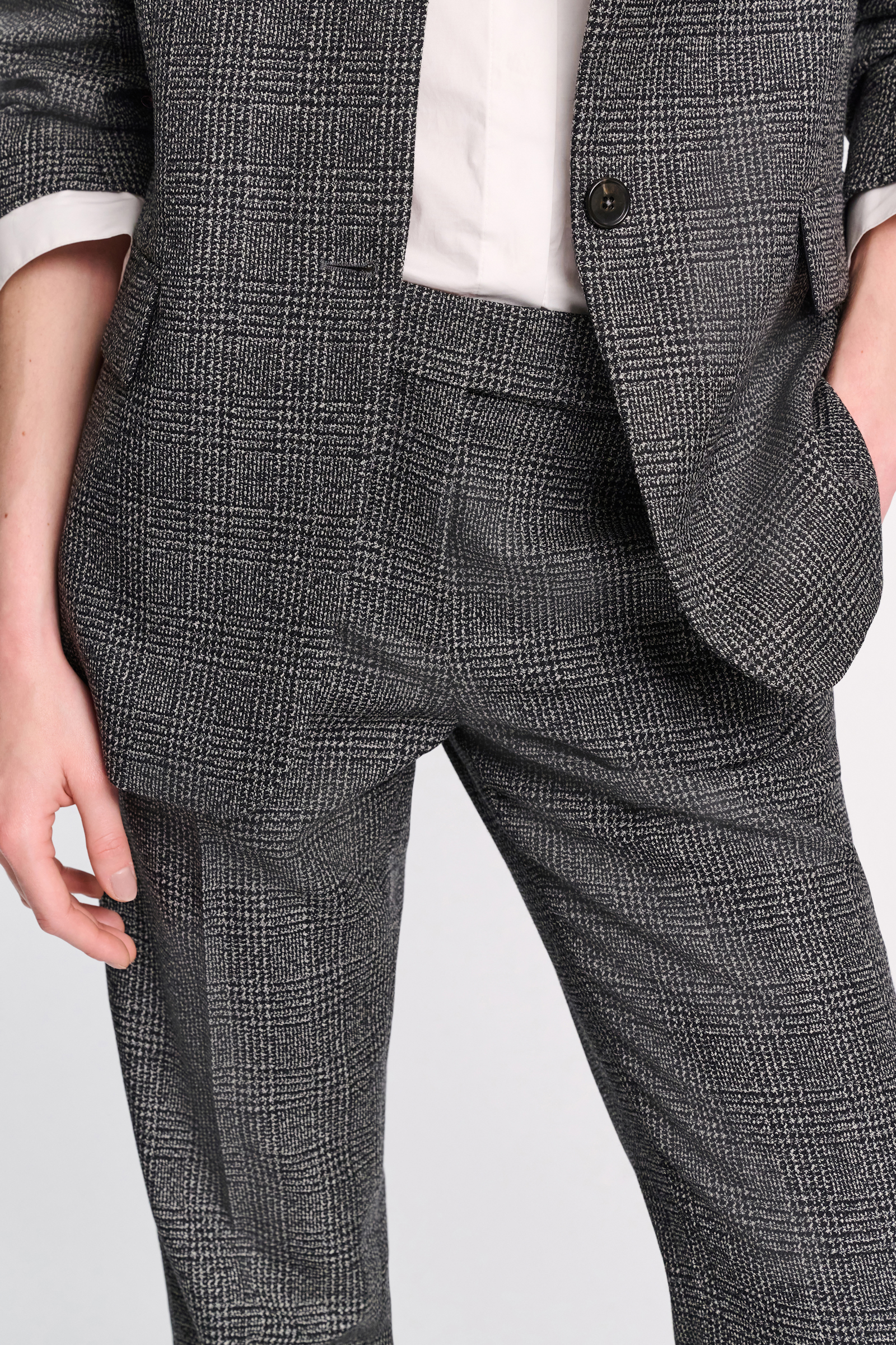 Dorothee Schumacher Glen plaid wool blazer salt & pepper glencheck