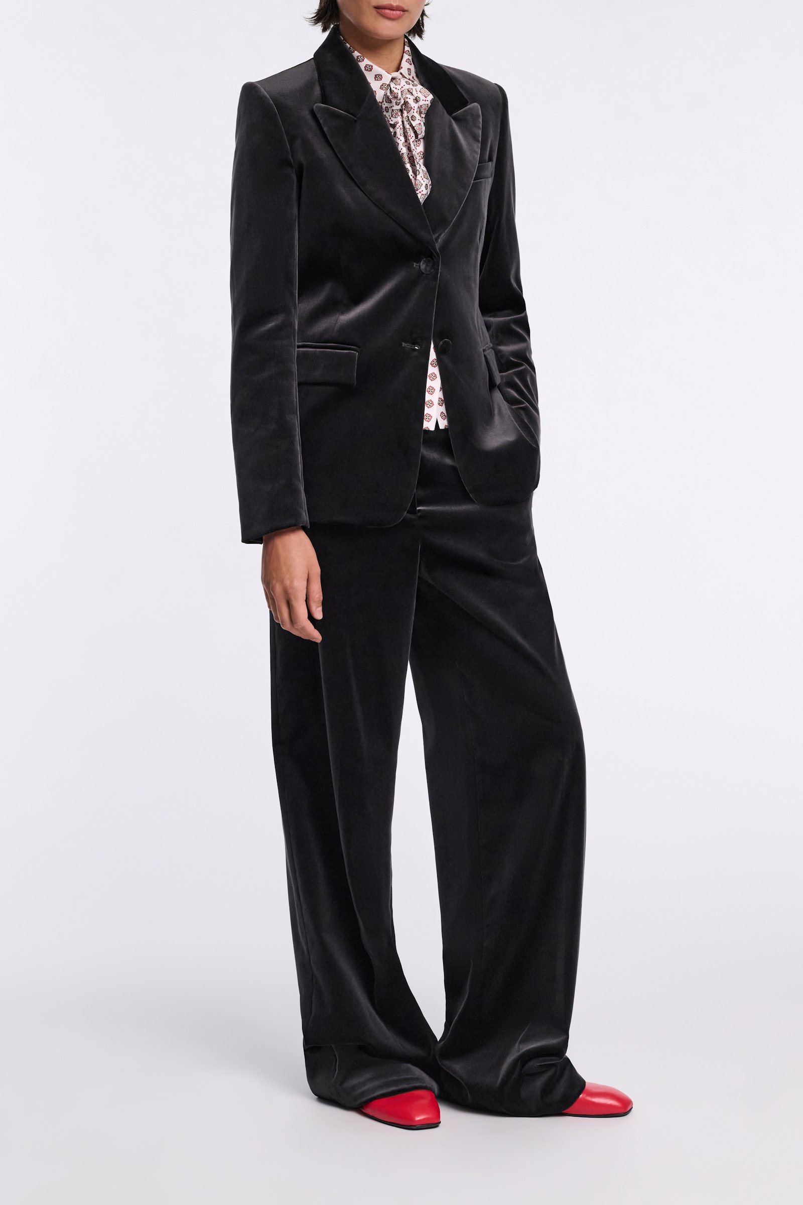 Dorothee Schumacher Samthose mit weitem Bein graphite