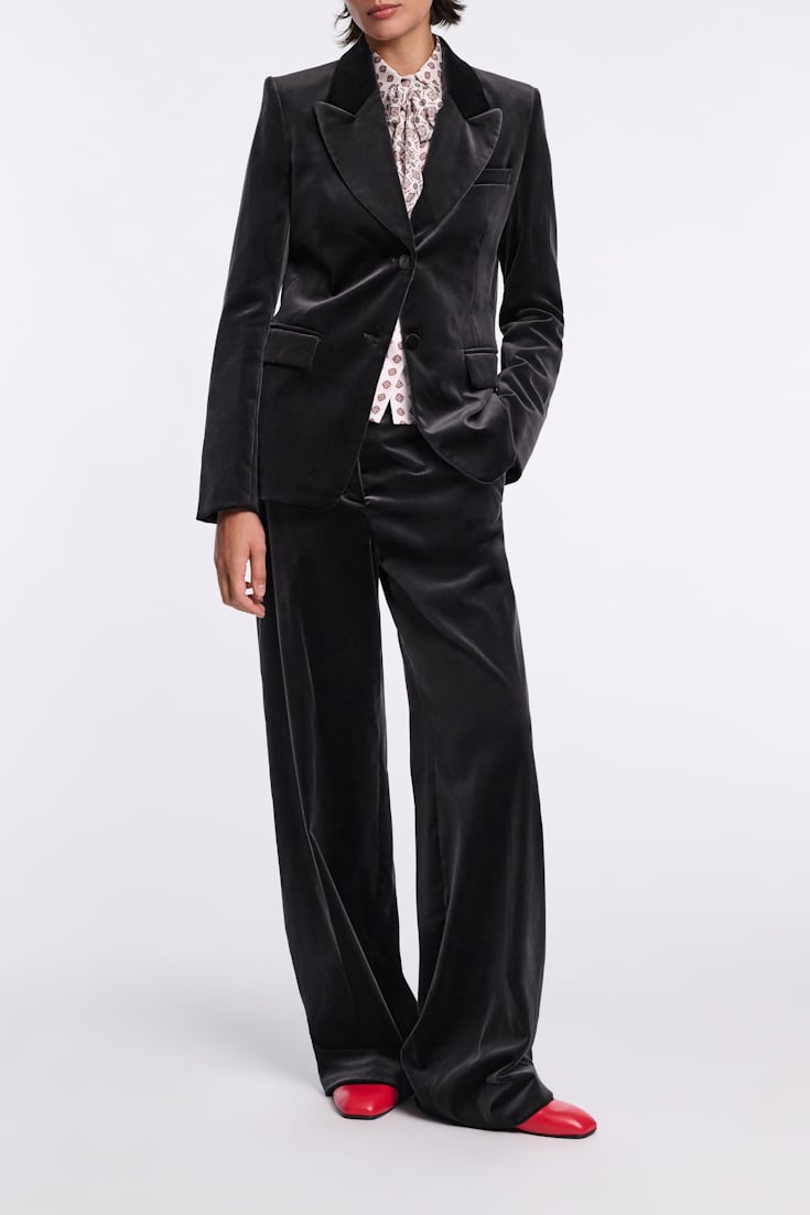 Dorothee Schumacher Samthose mit weitem Bein graphite