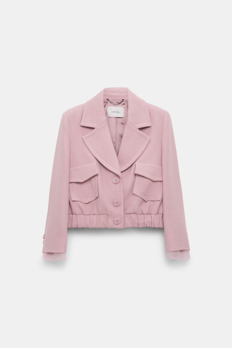 Dorothee Schumacher Cropped Blouson Jacket In Pink