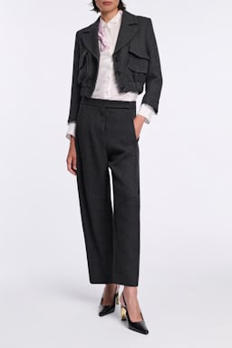 Dorothee Schumacher Cropped blouson jacket charcoal melange