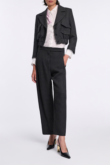 Dorothee Schumacher Cropped blouson jacket charcoal melange
