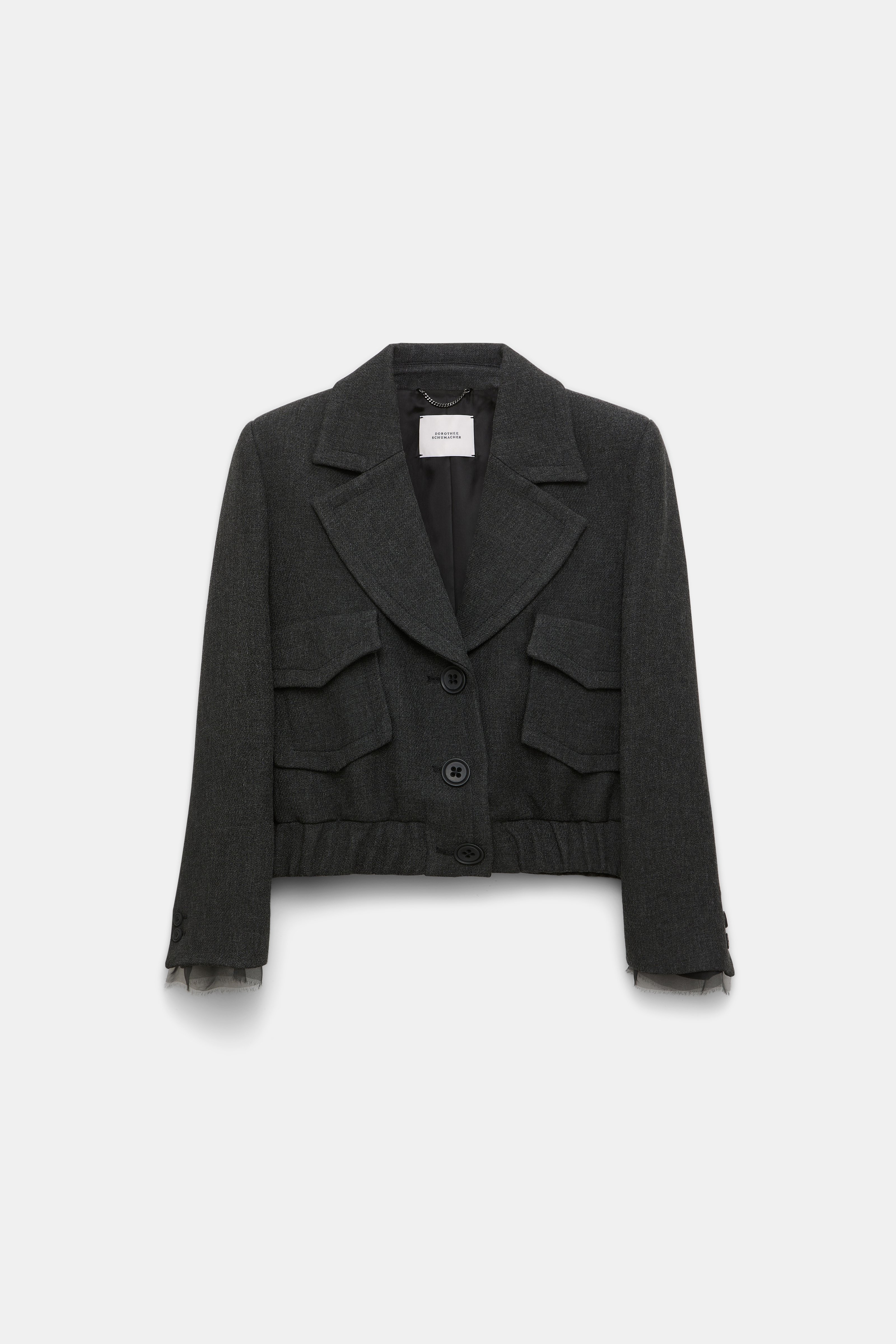 Dorothee Schumacher Cropped Blousonjacke charcoal melange