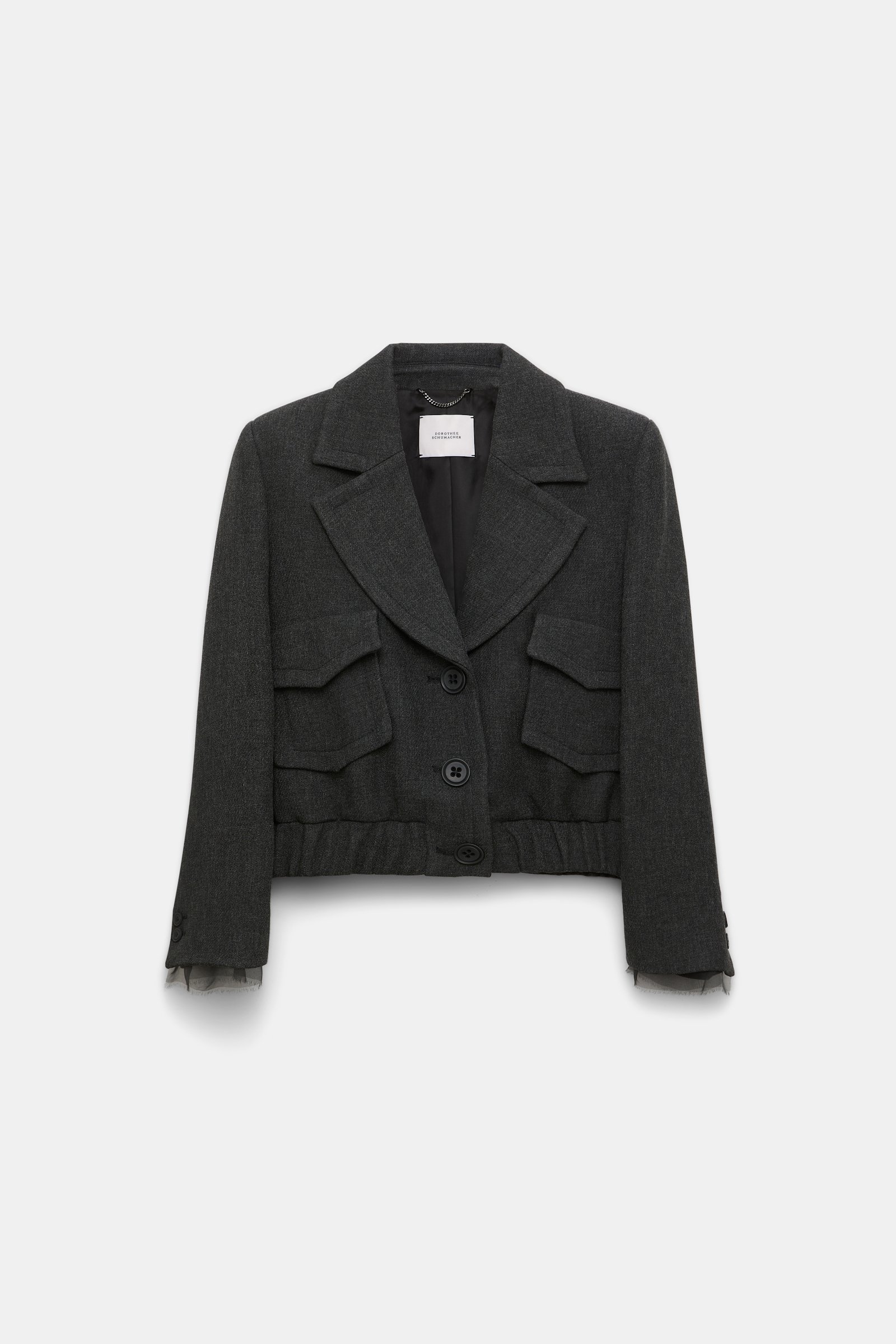 Dorothee Schumacher Cropped blouson jacket charcoal melange