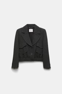 Dorothee Schumacher Cropped blouson jacket charcoal melange