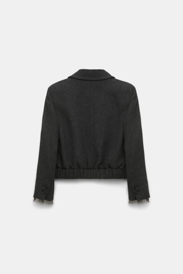 Dorothee Schumacher Cropped blouson jacket charcoal melange