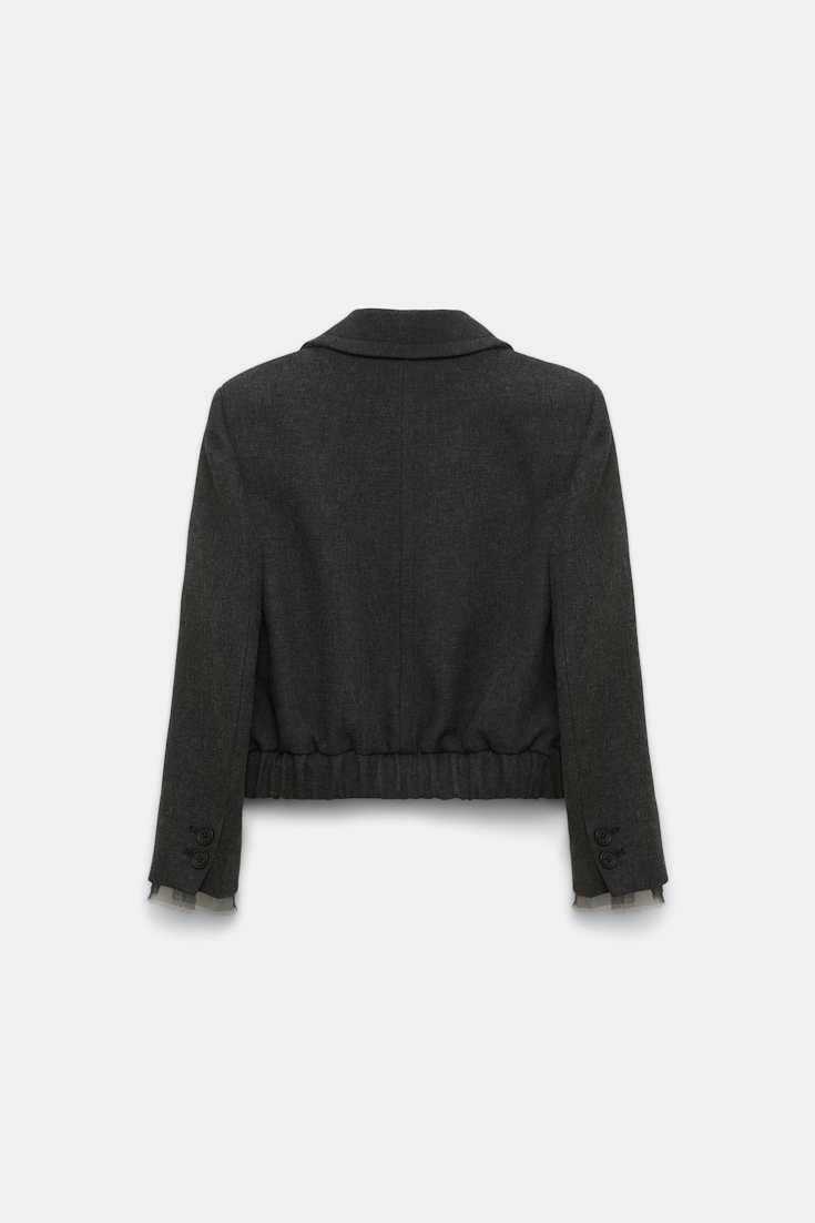 Dorothee Schumacher Cropped blouson jacket charcoal melange