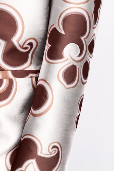 Dorothee Schumacher Kurzermantel aus bedrucktem Duchesse-Twill offwhite chocolate