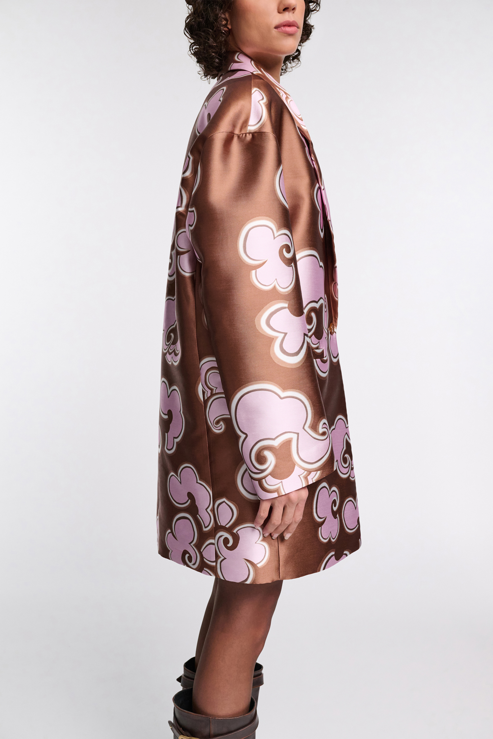 Dorothee Schumacher Kurzermantel aus bedrucktem Duchesse-Twill caramello rose