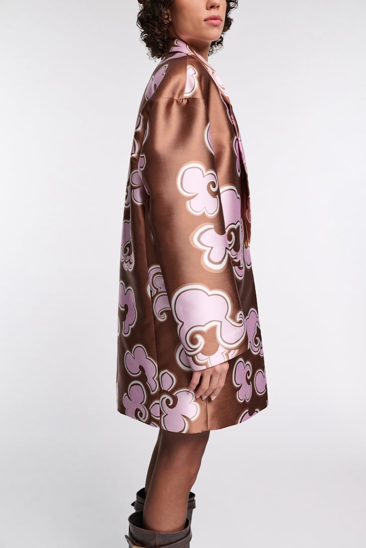 Dorothee Schumacher Kurzermantel aus bedrucktem Duchesse-Twill caramello rose