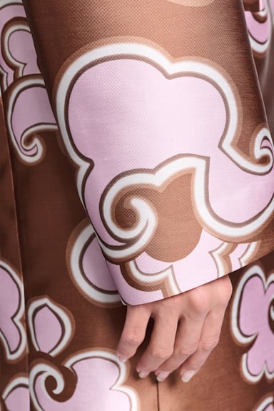 Dorothee Schumacher Kurzermantel aus bedrucktem Duchesse-Twill caramello rose