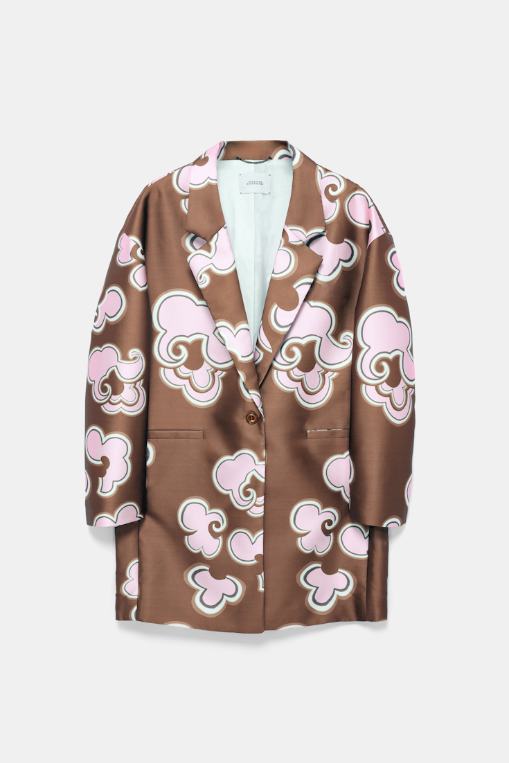 Dorothee Schumacher Kurzermantel aus bedrucktem Duchesse-Twill caramello rose