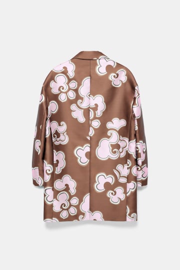 Dorothee Schumacher Short coat in printed duchesse twill caramello rose