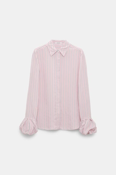 Dorothee Schumacher Blouse with balloon cuffs rose stripe