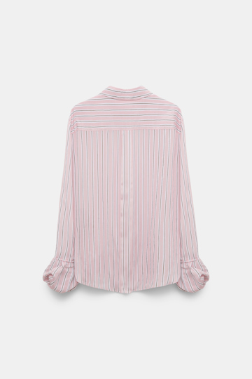 Dorothee Schumacher Blouse with balloon cuffs rose stripe