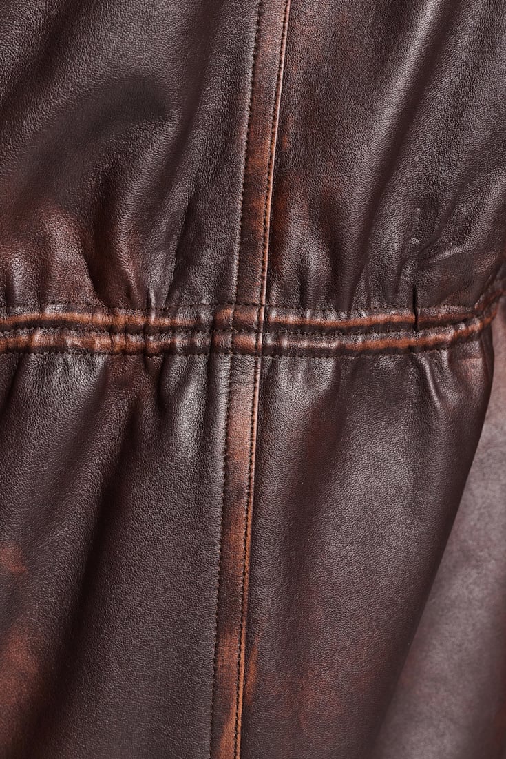 Dorothee Schumacher Vintage look leather jacket choco black