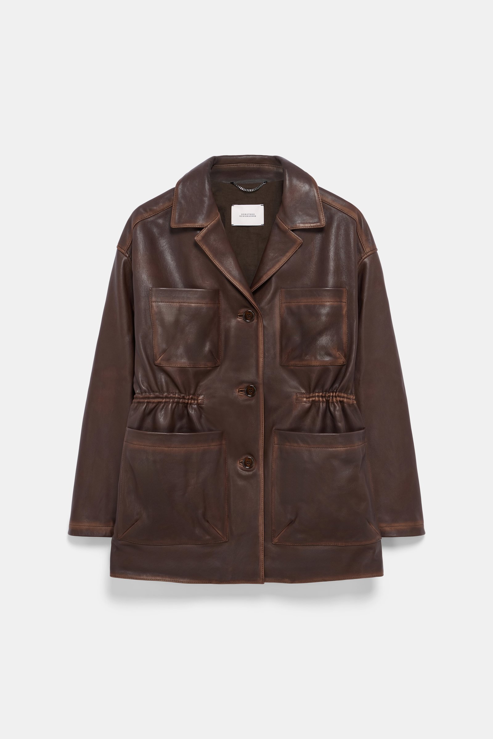 Dorothee Schumacher Vintage look leather jacket choco black