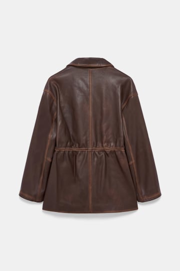 Dorothee Schumacher Vintage look leather jacket choco black