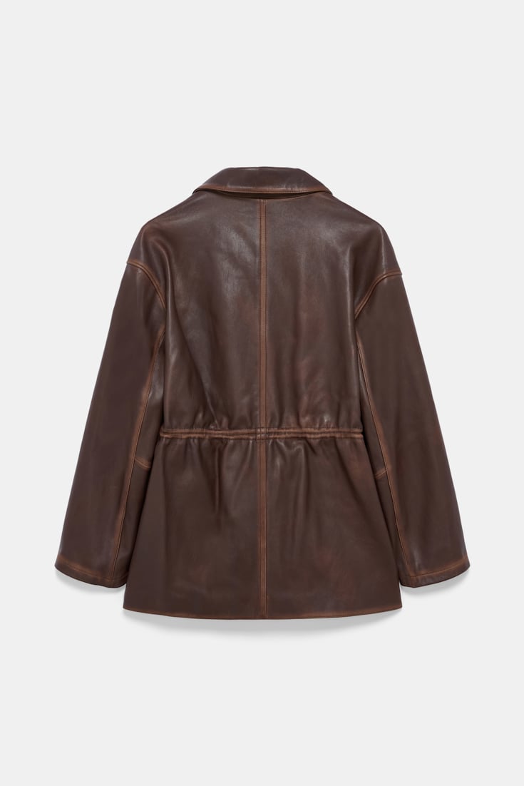 Dorothee Schumacher Vintage look leather jacket choco black