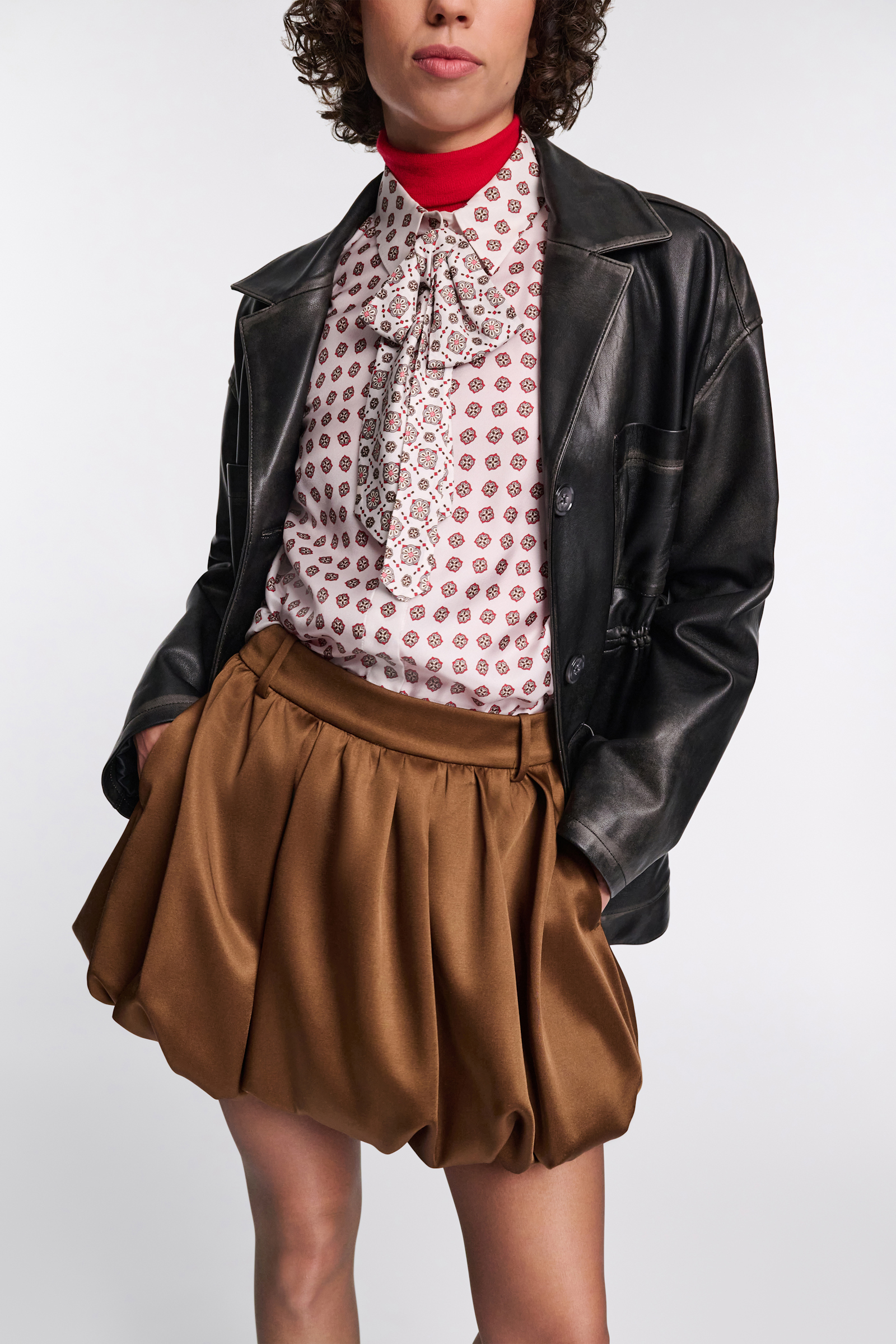 Dorothee Schumacher Vintage look leather jacket pure black