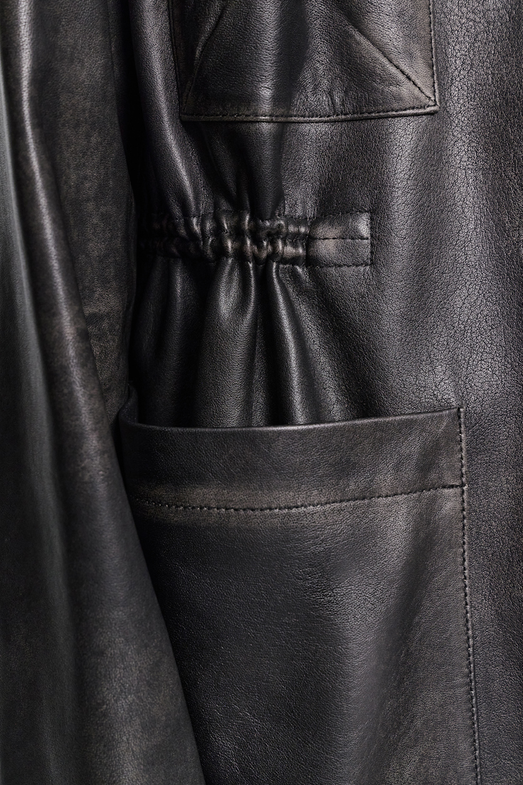 Dorothee Schumacher Vintage look leather jacket pure black