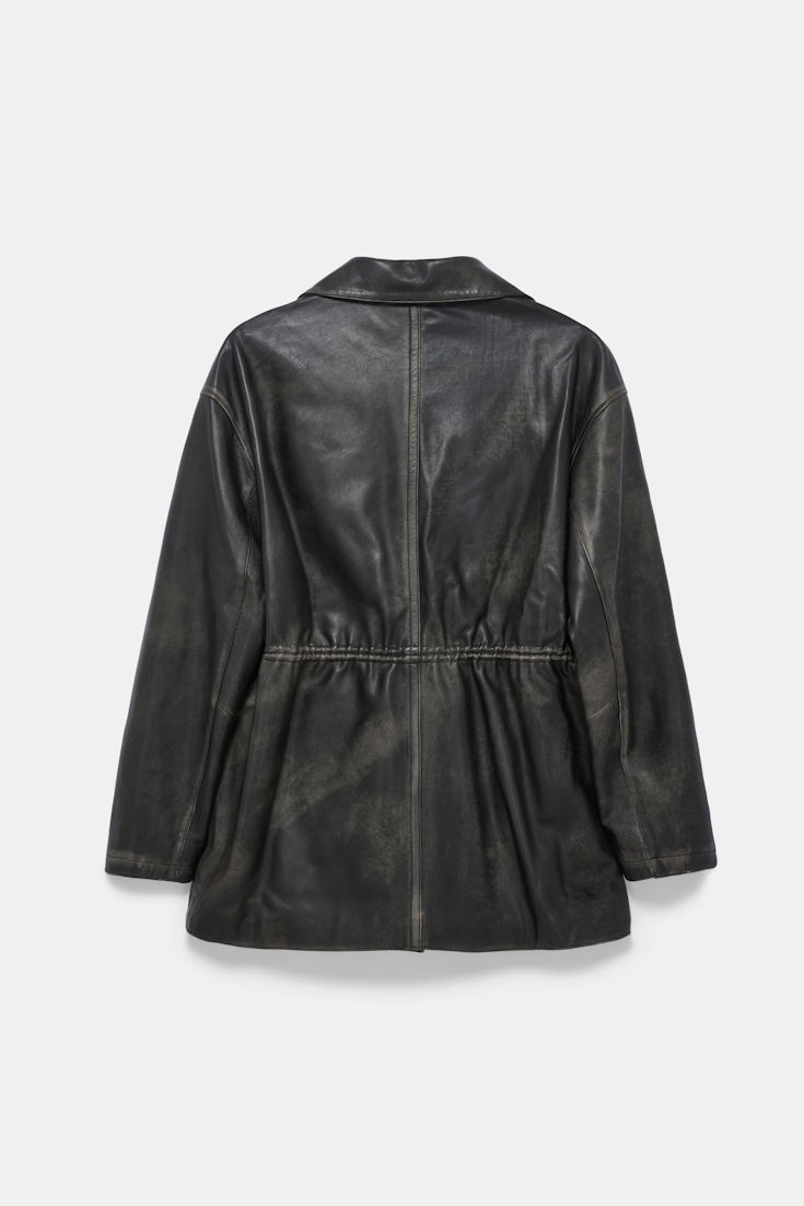Dorothee Schumacher Vintage look leather jacket pure black