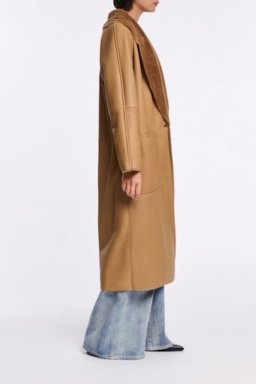 Dorothee Schumacher Lambskin coat with fur inside terra