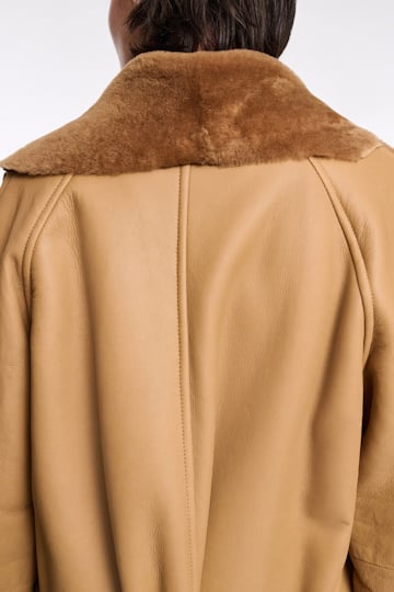 Dorothee Schumacher Lambskin coat with fur inside terra