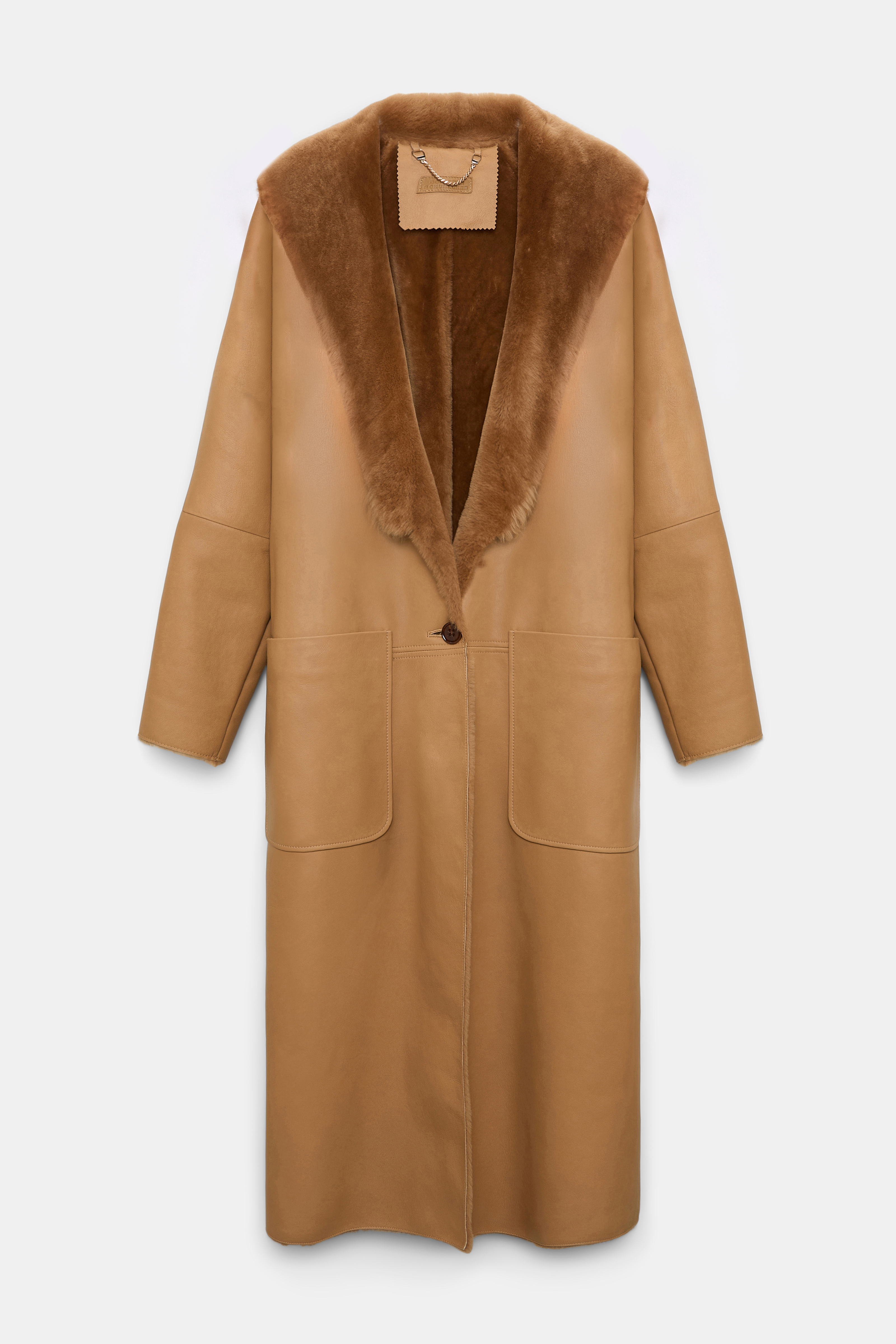 Dorothee Schumacher Lambskin coat with fur inside terra